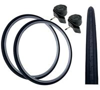 Baldys 27 x 1-1/4 Traditional/Vintage Bike Tyres BLACK & Presta Valve Inner Tubes (PACK OF 2)
