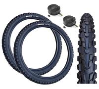 Baldys PANTHER 20 x 1.95 Mountain Bike Tyres BLACK & Schrader Valve Inner Tubes (Pack of 2)