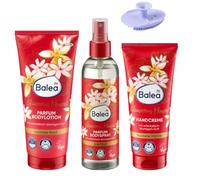 Balea Body Lotion Perfume Glamorous Moment 200 ml + Hand Cream Glamorous Moment 100 ml + Perfume Body Spray Glamorous Moment 200 ml + Bonus: 1 x Silicone Sponge