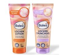 Balea Curl Care Set 2 Pack: Curling Lotion & Curls Crunch Gel for Curly Hair, Anti-Frizz Effect, Defined Curls, Flexible Bounce & Natural Shine, Curly Hair Method Styling Duo