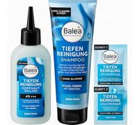 Balea Deep Cleansing Pack of 3 - Shampoo Deep Cleansing (250 ml) + Scalp Care Exfoliating Deep Cleansing (150 ml) + Deep Cleansing, Tip Care & Root Cleaner (2 x 8 ml) + Scalp Massage Brush