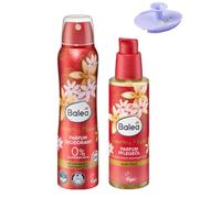 Balea Deodorant Spray Perfume "Glamorous Moment", 150 ml + Body Oil Perfume "Glamorous Moment", 100 ml + Bonus: 1 x Silicone Sponge