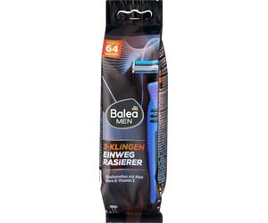 Balea MEN 3 Blade Disposable Razor with Aloe Vera & Vitamin E Flexible Swing Head Pack of 8