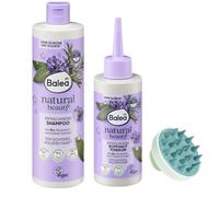 Balea Natural Beauty Refreshing Herbal Shampoo 400 ml + Scalp Tonic Natural Beauty 150 ml + Scalp Massage Brush Set of 2