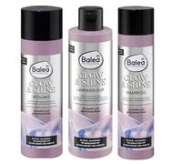 Balea Professional Hair Care Set, Glow & Shine Shampoo 250 ml, Conditioner 200 ml, Hair Treatment 200 ml, with Scalp Massage Brush