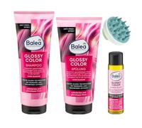 Balea PROFESSIONAL Set of 3: Conditioner Glossy Colour, 200 ml + Shampoo Glossy Colour, 250 ml + Hair Oil Elixir Glossy Colour, 20 ml + Bonus Scalp Massage Brush