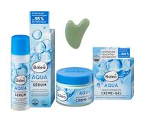 Balea Set of 2 - Face Cream Gel Aqua 50ml + Serum Aqua Moisture 30ml + Bonus Silicone Sponge