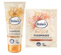 Balea Set of 2 - Feel Well Litsea Cubeba Foot Scrub 100ml + Foot Mask Feel Well Litsea Cubeba & Apricot Kernel Oil 15ml + Bonus 1x Silicone Sponge