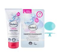 Balea Set of 2 - Urea Hand Cream 100ml + Glove Mask Urea (1 Pair), 2 Pieces + Bonus Silicone Sponge
