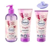 Balea Set of 3 - Liquid Soap Mild Soap Fairytale (300ml) + Fairytale Hand Cream (100ml) + Fairytale Foot Cream (100ml) + Bonus Silicone Sponge