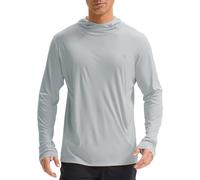 baleaf Men's Gym Running Shirts Quick-Dry UPF50+ Sports Workout Swim Tops Rashguard Long Sleeve-Grey XL