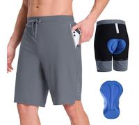 baleaf Mens MTB Cycling Shorts 3D Padded Mountain Bike Short for Men 2 in 1 Outdoor Cycle Bicycle Dark Grey XXL