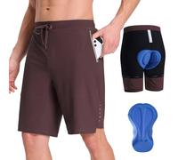 baleaf Mens MTB Cycling Shorts 3D Padded Mountain Bike Short for Men 2 in 1 Outdoor Cycle Bicycle Dark Brown 3XL