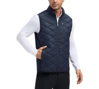 baleaf Men's Puffer Gilet Vest Outerwear Golf Sleeveless Jacket Waistcoats Water-Resistant Lightweight Pockets Windproof Winter Navy Blue XXL