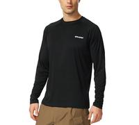 baleaf Men's UPF 50+ UV Sun Protection Long Sleeve T-Shirts Outdoor Hiking Walking Rash Guard Shirts Quick Dry Lightweight Black 3XL