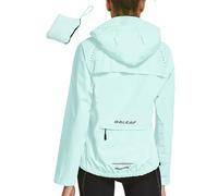 baleaf Waterproof Jackets Women Cycling Jacket Womens Lightweight Outdoor Rain Coats Packable Running Windproof Walking Spring Green XXL