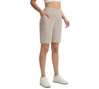 baleaf Women's Bermuda Shorts 9" Above Knee Length with Pockets High Waisted Ladies Short Walking Athletic Casual Summer Khaki XS
