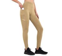 baleaf Women's Fleece Lined Leggings Cycling Waterproof Trousers Winter Running Pants with Zip Pockets High Waisted Hiking Tights-28 Light Brown XXL