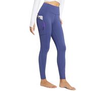 baleaf Women's Fleece Lined Leggings with 5 Pockets Thermal High Waisted Yoga Pants Walking Winter Warm Blue XXL