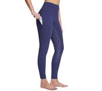 baleaf Women's Horse Riding Leggings Fleece Lined Jodhpurs Equestrian Silicon Full Seat Breeches Tights with Pockets Navy L