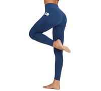 baleaf Womens Leggings with Pockets High Waisted Yoga Pants Tummy Control Gym Leggings Running Gibraltar Sea M