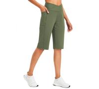 baleaf Womens Shorts Ladies Bermuda Running Long Short 14" Knee Length High Waisted Gym Shorts with Pockets Yoga