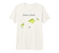 Balearic Islands Map Mallorca Ibiza Menorca Travel Premium T-Shirt