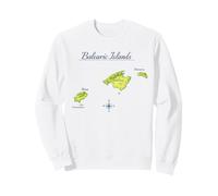 Balearic Islands Map Mallorca Ibiza Menorca Travel Sweatshirt