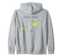 Balearic Islands Map Mallorca Ibiza Menorca Zip Hoodie