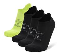 Balega Hidden Comfort Performance No Show Athletic Running Socks for Men and Women (4-Pack), Black/Zesty Lemon, M (Pack of 4)