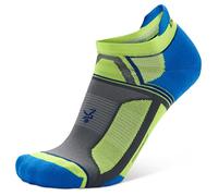 Balega Women's Hidden Contour Upcycled Impact Resistance/Cushioning Performance No Show Athletic Running Socks (1 Pair) Men, Ethereal Blue/Neon Lime, M