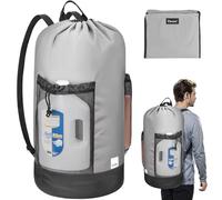 BALEINE 120L Laundry Bag Backpack, 600D Oxford Fabric Travel Laundry Bags with Shoulder Straps and 2 Mesh Pockets, Large Laundry Bag for College Dorm, Apartment, Laundromat (Gray)