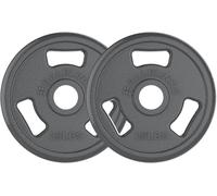 Balelinko Cast Iron 2-Inch Olympic Grip Plate Weight Plate for Strength Training, Weightlifting and Crossfit in Pair, 25LB, Gray