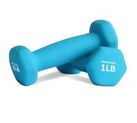 Balelinko Hand Weight Neoprene Coated Dumbbell, Exercise & Fitness Dumbbell for Home Gym Equipment Workouts Strength Training Free Weights for Women, Men, Seniors, Teens, and Youth, 1 LB Blue, Pair