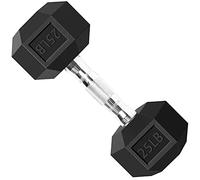Balelinko Hex Dumbbells Free Weights Set with Metal Handles Rubber Encased Solid Cast Iron Hex Dumbbell in Single, 25 LBS
