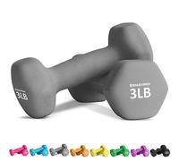 Balelinko Home Gym Equipment Workouts Strength Training Weight Loss Pilates Weights Yoga Sets Free Weights for Women, Men, Seniors and Youth, 3LB Gray, Pair