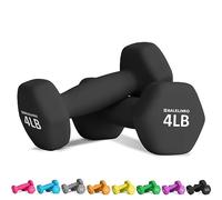 Balelinko Home Gym Equipment Workouts Strength Training Weight Loss Pilates Weights Yoga Sets Weights for Women, Men, Seniors and Youth, 4LB Black, Pair