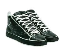 Balenciaga Arena Leather High-Top Sneakers Shoes Trainers Distressed 41