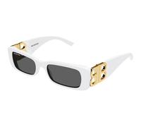 Balenciaga BB0096S 011 Woman Sunglasses Acetate White Grey Squared Normal