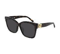 Balenciaga BB0102SA 002 Woman Sunglasses Acetate Havana Green Cat Eye Normal
