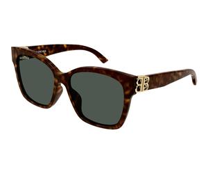 Balenciaga BB0102SA 002 Woman Sunglasses Acetate Havana Green Cat Eye Normal
