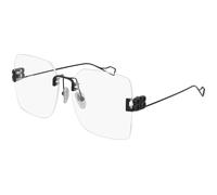 Balenciaga BB0113O 001 Woman Optical frames Metal Black Transparent Squared
