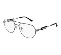 Balenciaga BB0117O 001 Unisex Optical frames Metal Grey Transparent Pilot