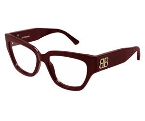 Balenciaga BB0326O Asian Fit Women's Glasses, Burgundy, Size 53