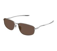 Balenciaga BB0494SA 002 Man Sunglasses Metal Ruthenium Brown Squared