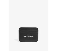 Balenciaga Black Logo-print Leather Card Holder 7x9.5x0.3cm