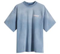 Balenciaga Men's Campaign Medium Fit T-Shirt Faded Blue/White/Red