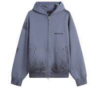 Balenciaga Men's Logo Zip-Up Hoodie Faded Dark Blue/Blk