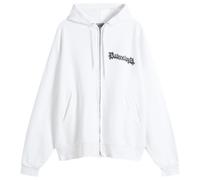 Balenciaga Men's Metal Merch Oversized Zip-Up Hoodie White