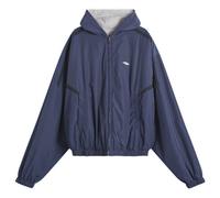 Balenciaga Men's Techno Cotton Poplin Reversible Jacket Marine Blue